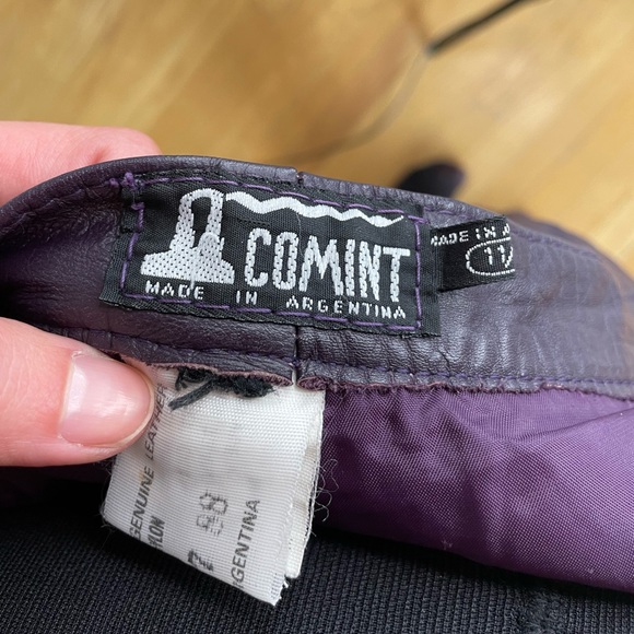 Deep Purple Leather Handmade Skirt from Argentina - Picture 9 of 11